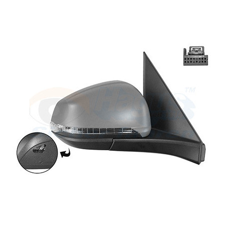 Rétroviseur électrique complet droit 9pin primer chauffant rabattable électriquement avec éclairage inférieur