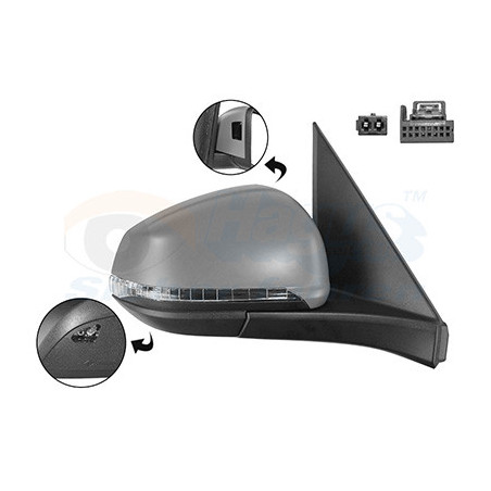 Rétroviseur électrique complet droit 11pin primer chauffant rabattable électriquement avec éclairage inférieur side assist