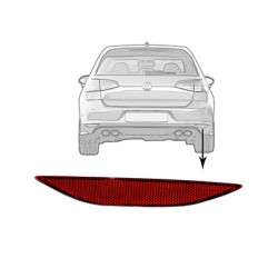 Catadioptre droite r-line 3-5-portes dans pare-chocs