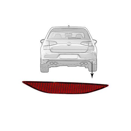 Catadioptre droite r-line 3-5-portes dans pare-chocs