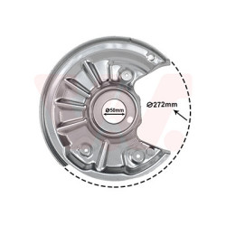 Protection disque frein arrière droit pour diamètre du disque de frein [mm]  272 pour véhicules avec châssis sport