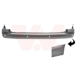 Pare-choc arrière pour véhicules avec hayon arrière primer  6trous pour parkassist