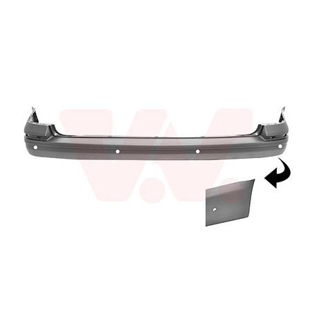 Pare-choc arrière pour véhicules avec hayon arrière primer  6trous pour parkassist