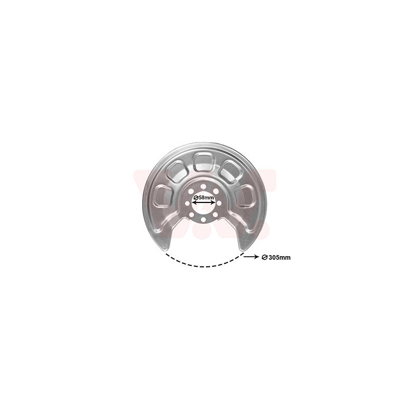 Protection disque frein arrière gauche ou droit pour diamètre du disque de frein [mm]  260