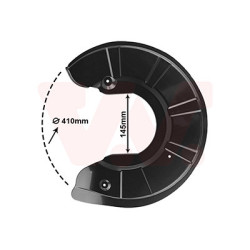 Protection disque frein avant gauche pour diamètre du disque de frein [mm]  355