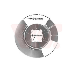 Protection disque frein arrière gauche pour diamètre du disque de frein [mm]  365