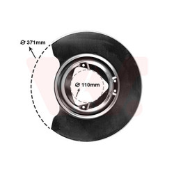 Protection disque frein avdroit ou gauche pour diamètre du disque de frein [mm]  371