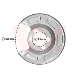 Protection disque frein arrière gauche pour diamètre du disque de frein [mm]  268