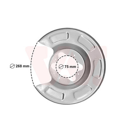 Protection disque frein arrière gauche pour diamètre du disque de frein [mm]  268