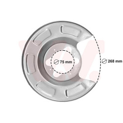 Protection disque frein arrière droit pour diamètre du disque de frein [mm]  268