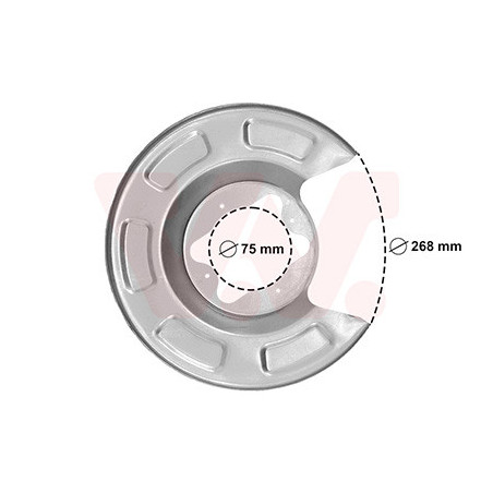 Protection disque frein arrière droit pour diamètre du disque de frein [mm]  268