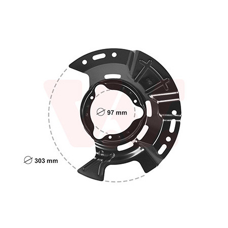 Protection disque frein avant gauche pour diamètre du disque de frein [mm]  305