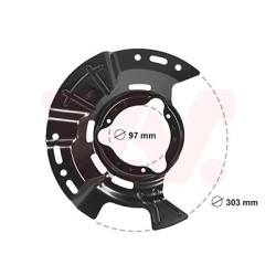Protection disque frein avant droit pour diamètre du disque de frein [mm]  305