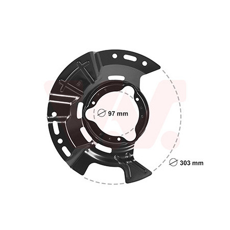Protection disque frein avant droit pour diamètre du disque de frein [mm]  305