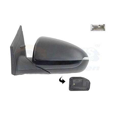 Rétroviseur électrique complet gauche 10pin primer chauffant rabattable électriquement avec éclairage inférieur