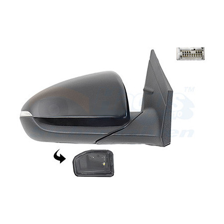 Rétroviseur électrique complet droit 10pin primer chauffant rabattable électriquement avec éclairage inférieur