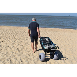 Alu paddleboard met ballonwielen ideaal voor zand