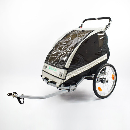 Rimorchio 2 bambini in alluminio 2in1 bici e jogger