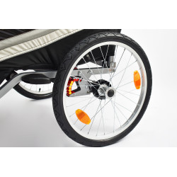 Rimorchio 2 bambini in alluminio 2in1 bici e jogger