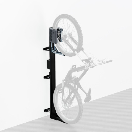 Support Vélo Vertical EasyLift Pivotant avec Assistance au Levage et Support de Chargeur E-Bike