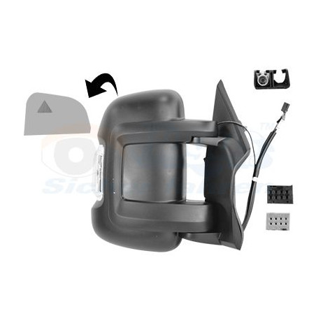 RETROVISEUR ELECTRIQUE COMPLET GAUCHE Bras court-Chauffant 8cm Surveillance angle mort Avec antenne Rabattable électriquement 