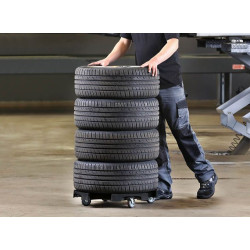 Chariot transport et stockage à pneus recyclé avec un frein