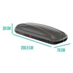 Carbon look gemonteerde dakkoffer 480L (200*79*38 cm)