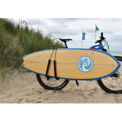 Soporte de surf para bicicleta con fijación en la tija del sillín