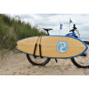 Soporte de surf para bicicleta con fijación en la tija del sillín