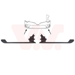 Kit moulure pare-choc gauche droit 16  partie inférieure pour véhicules avec feux deroulage dejour (led)