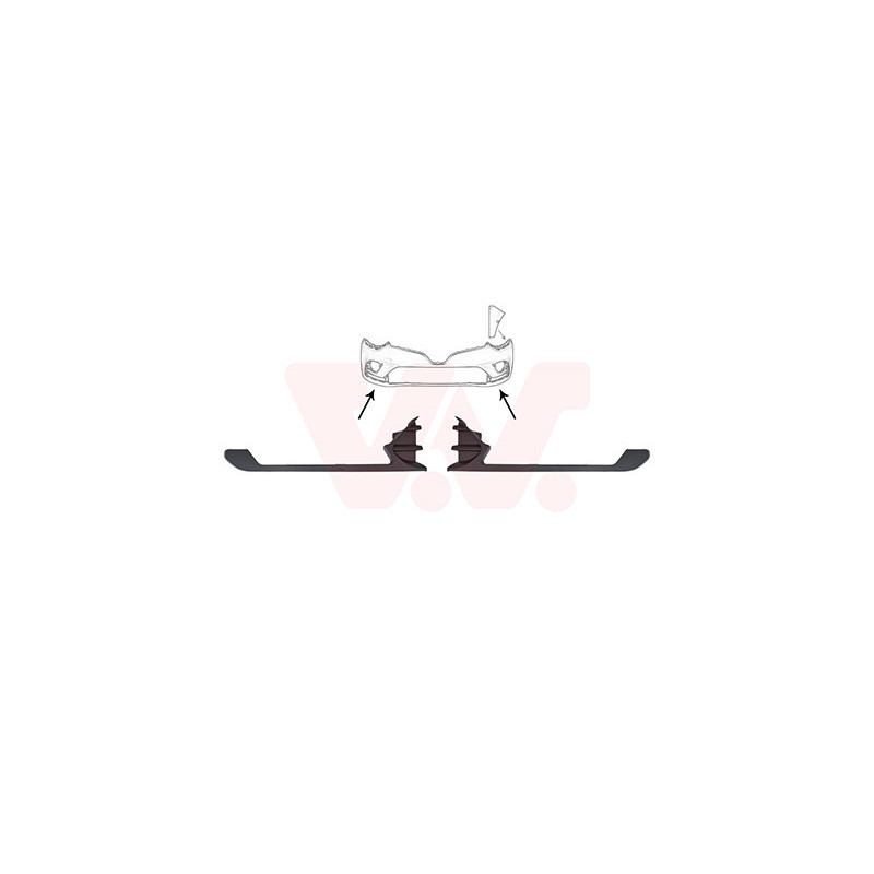 Kit moulure pare-choc gauche droit 16  partie inférieure pour véhicules avec feux deroulage dejour (led)