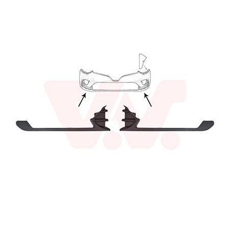 Kit moulure pare-choc gauche droit 16  partie inférieure pour véhicules avec feux deroulage dejour (led)