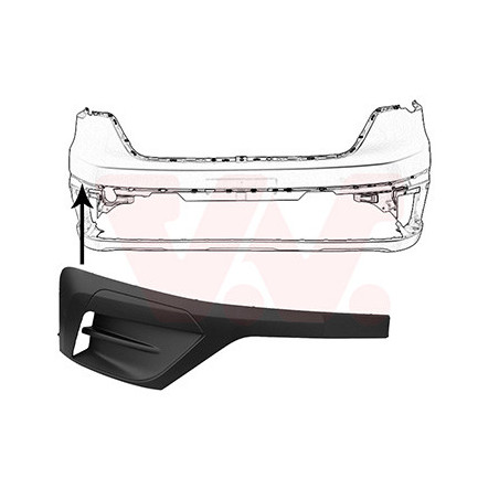 Moulure droite de pare-choc avant 21  sans trous pour parkcontrol