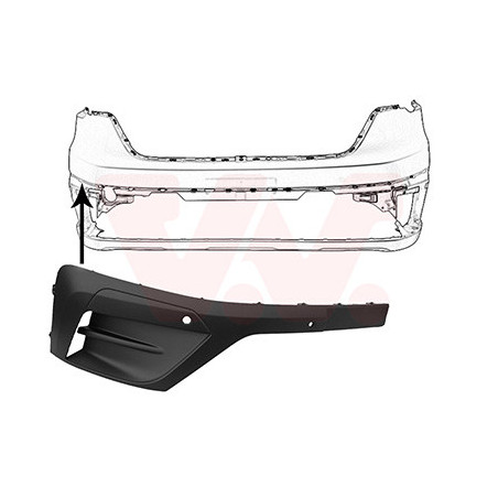 Moulure droite de pare-choc avant 21   2 trous pour parkcontrol