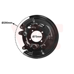 Protection disque frein arrière droit pour diamètre du disque de frein [mm]  269