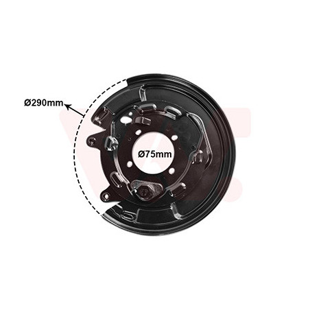 Protection disque frein arrière droit pour diamètre du disque de frein [mm]  269