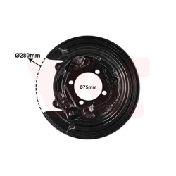 Protection disque frein arrière gauche pour diamètre du disque de frein [mm]  258