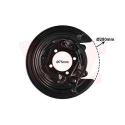 Protection disque frein arrière droit pour diamètre du disque de frein [mm]  258