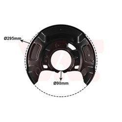 Protection disque frein avant droit pour diamètre du disque de frein [mm]  258