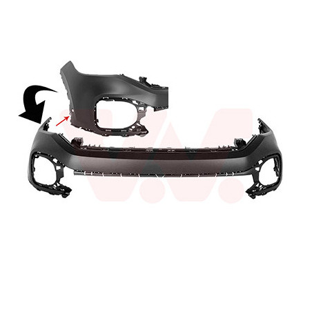 Pare-choc avant en primer -23  2 trous pour parkassist