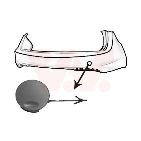 Cache crochet remorquage  arrière