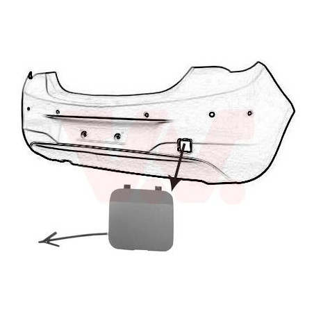 Cache crochet remorquage  arrière