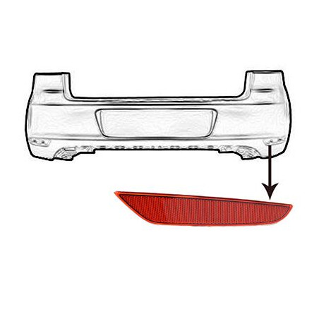 Catadioptre droite dans pare-chocs rouge cerise