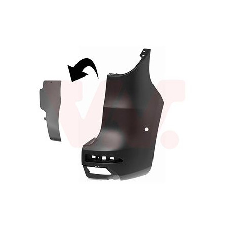 Pare-choc arrière droit 2-portes noir avec trou pour assistant d angle mort