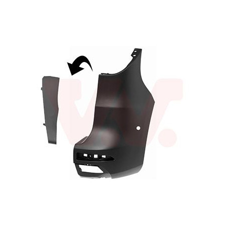 Pare-choc arrière droit pour véhicules avec hayon arrière noir avec trou pour assistant d angle mort