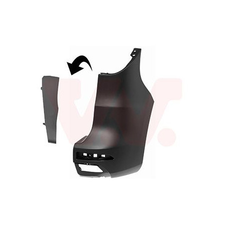 Pare-choc arrière droit pour véhicules avec hayon arrière noir pour véhicules sans assistant d angle mort
