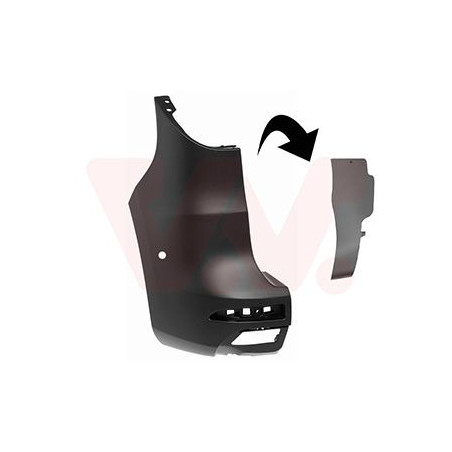 Pare-choc arrière gauche 2-portes noir avec trou pour assistant d angle mort