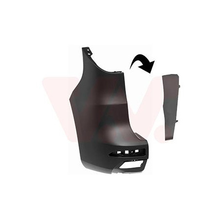 Pare-choc arrière gauche pour véhicules avec hayon arrière noir pour véhicules sans assistant d angle mort