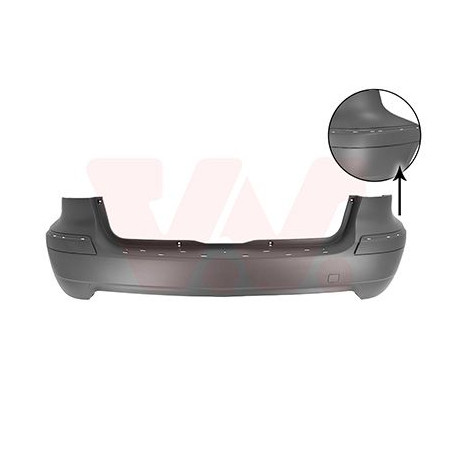 Pare-choc arrière 5-08  avec trous pour moulure sans trous pour parkcontrol