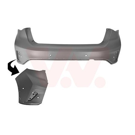 Pare-choc arrière active 5-portes (pas break)  6 trous pour parkassist